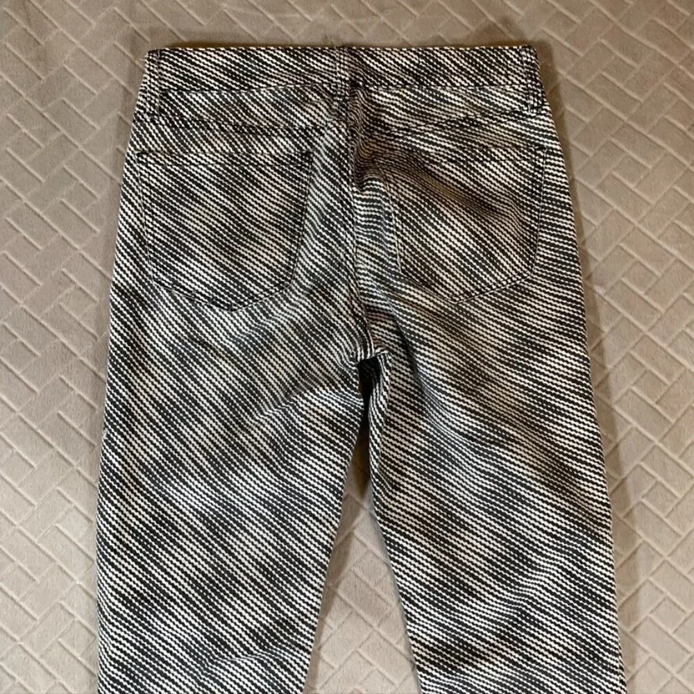 Armani Exchange Womens 26 Denim Jeans Black White Abstract Super Skinny Mid Rise